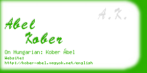 abel kober business card